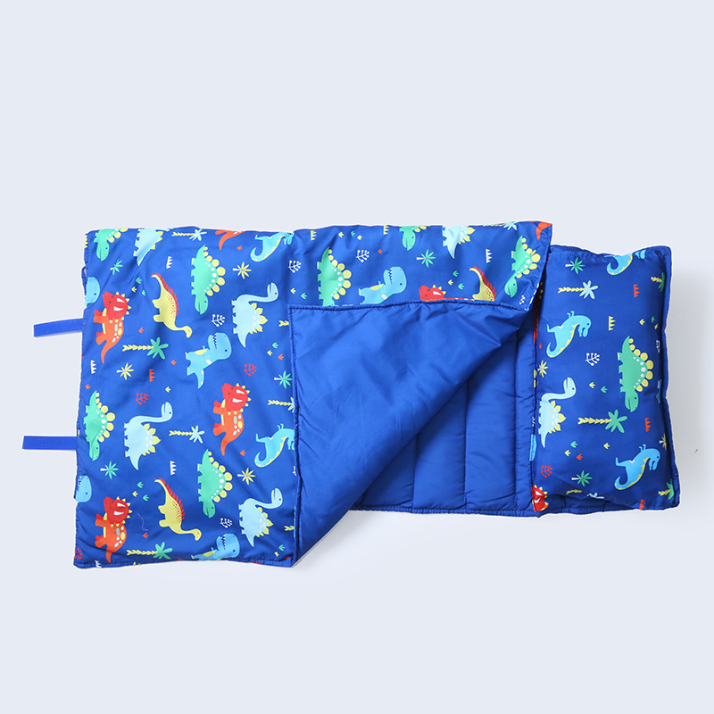 Wholesale Kindergarten School Printed Nap Mat with Removable Pillow Portable Toddler Nap Mat For Kids