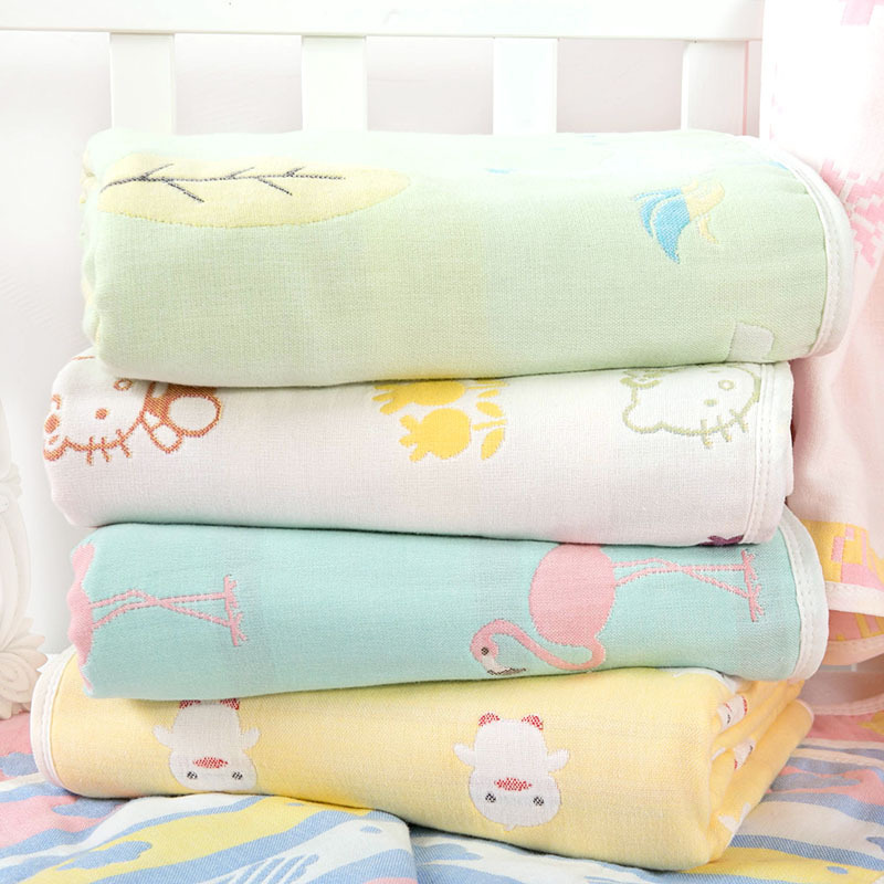 Wholesale 80*80 cm 100% Cotton 6 Layers Baby Blanket Soft Newborn Swaddle Blanket