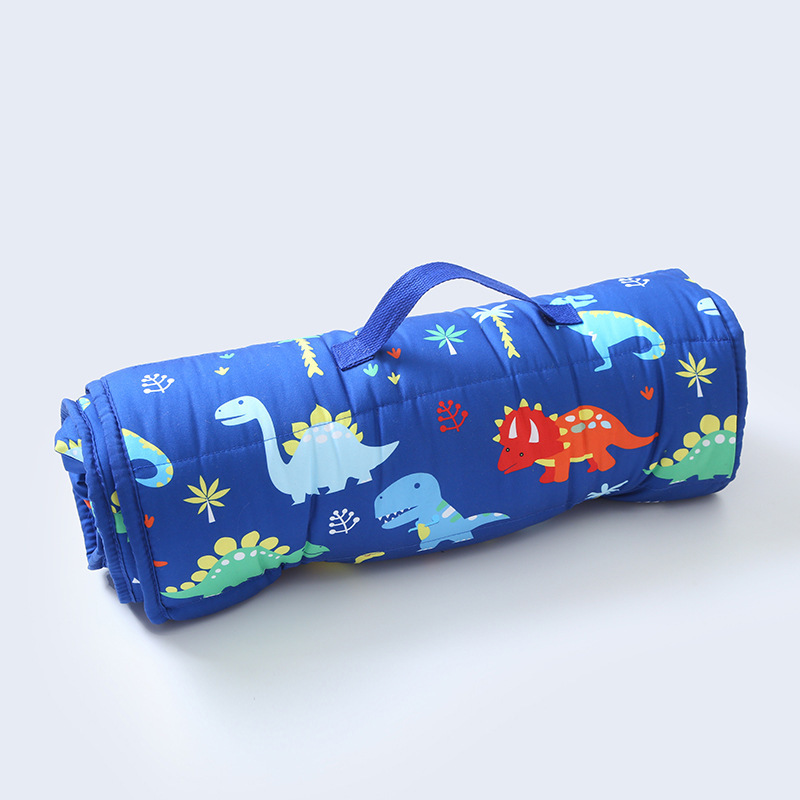 Wholesale Kindergarten School Printed Nap Mat with Removable Pillow Portable Toddler Nap Mat For Kids