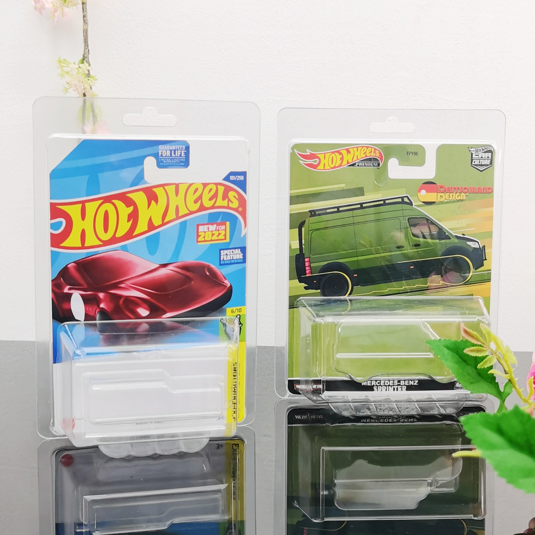 Hot wheels blister pack hot wheels blister protector clear pvc/pet plastic toy car packaging clamshell blister for hot wheel