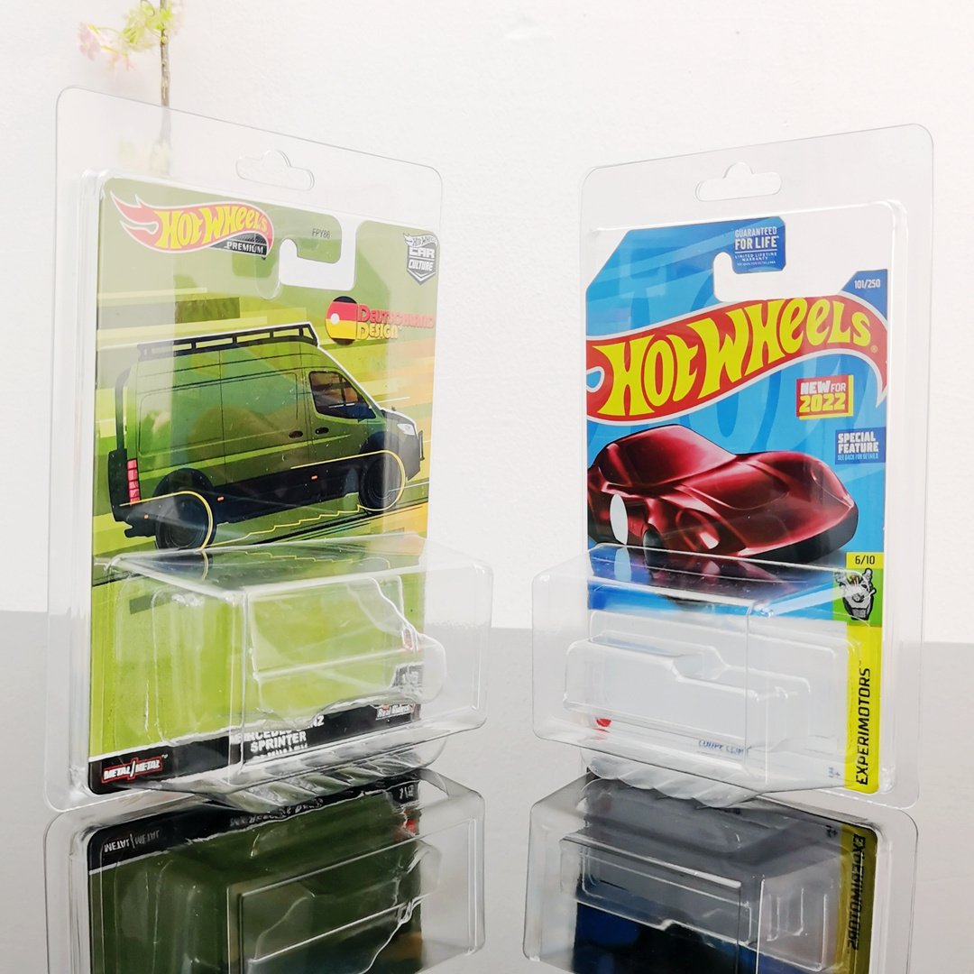 Hot wheels blister pack hot wheels blister protector clear pvc/pet plastic toy car packaging clamshell blister for hot wheel