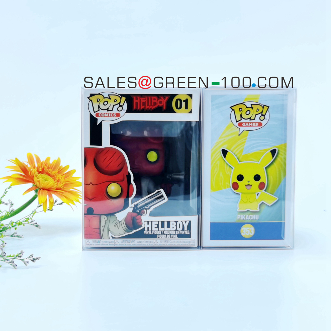 4 Inch Crystal Clear PET RPET Plastic Box 0.35 mm Acid Free UV Protected Scratch Resistant Stock Funko Pop Vinyl Protector