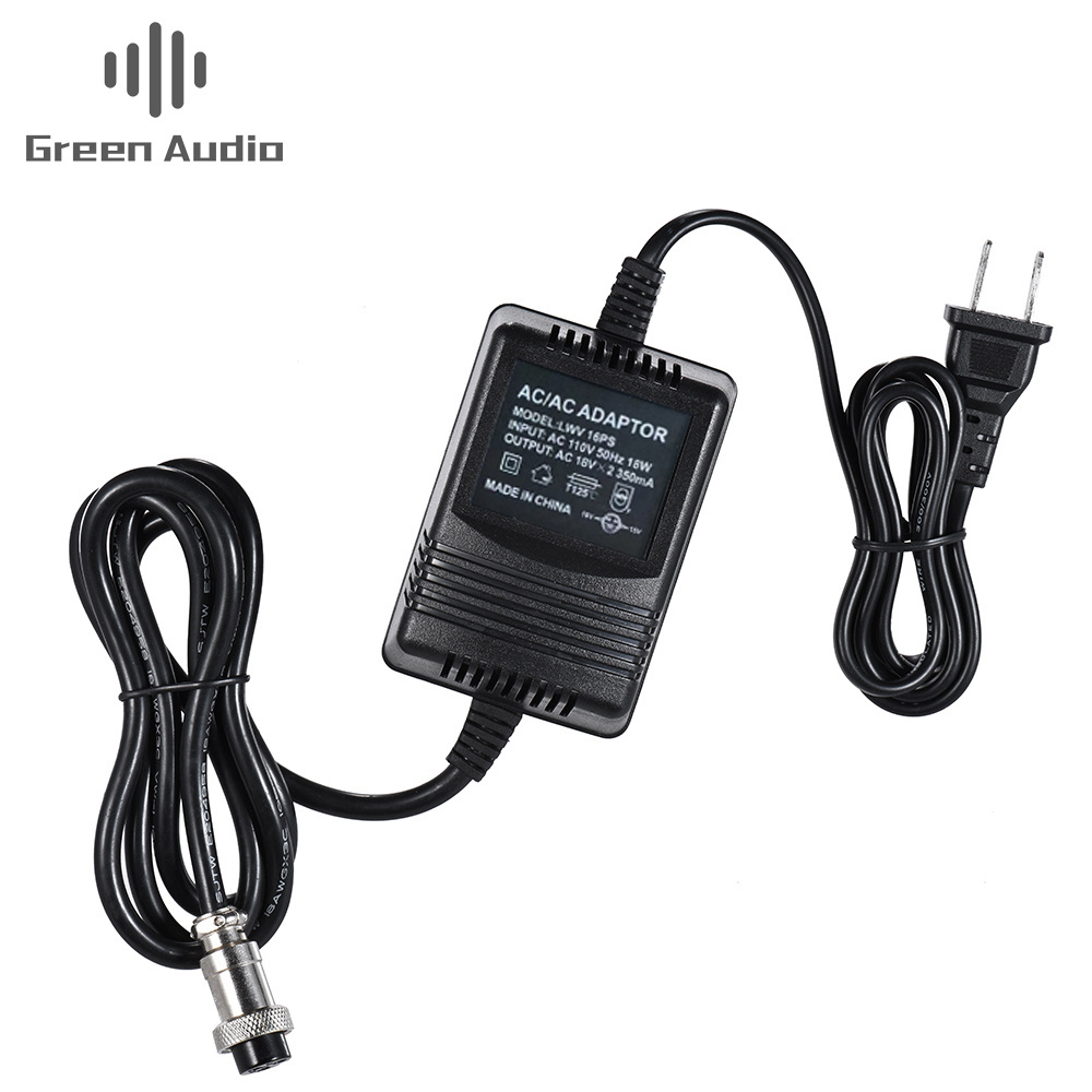 Mixing Console Mixer Power Supply AC Adapter 3-pin Connector GAZ-DC04 18V 350ma 110V Input US Plug AC 110V50HZ 16W Plug in