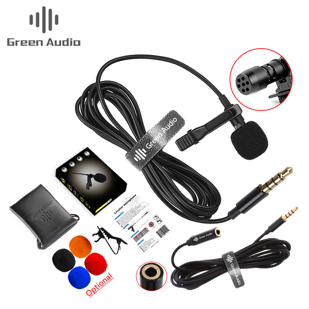 GAM-141S Clip-on Collar clip Microphone 3.5mm Jack Mini Wired Condenser Mic for Smartphones Laptop micro cravate