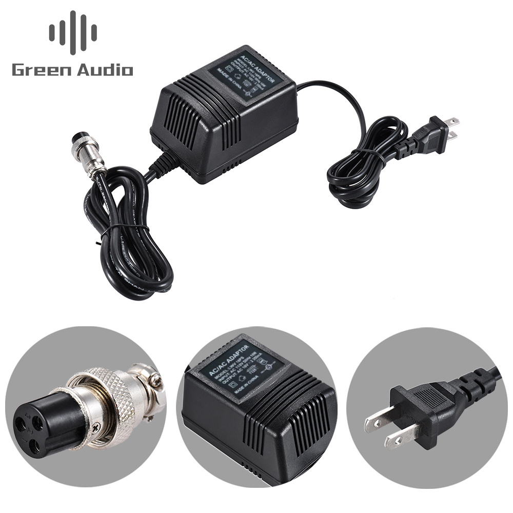 Mixing Console Mixer Power Supply AC Adapter 3-pin Connector GAZ-DC04 18V 350ma 110V Input US Plug AC 110V50HZ 16W Plug in