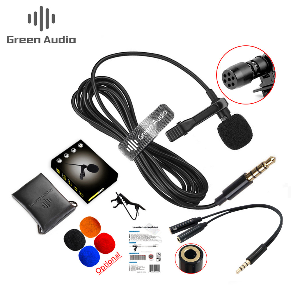 GAM-141S Clip-on Collar clip Microphone 3.5mm Jack Mini Wired Condenser Mic for Smartphones Laptop micro cravate