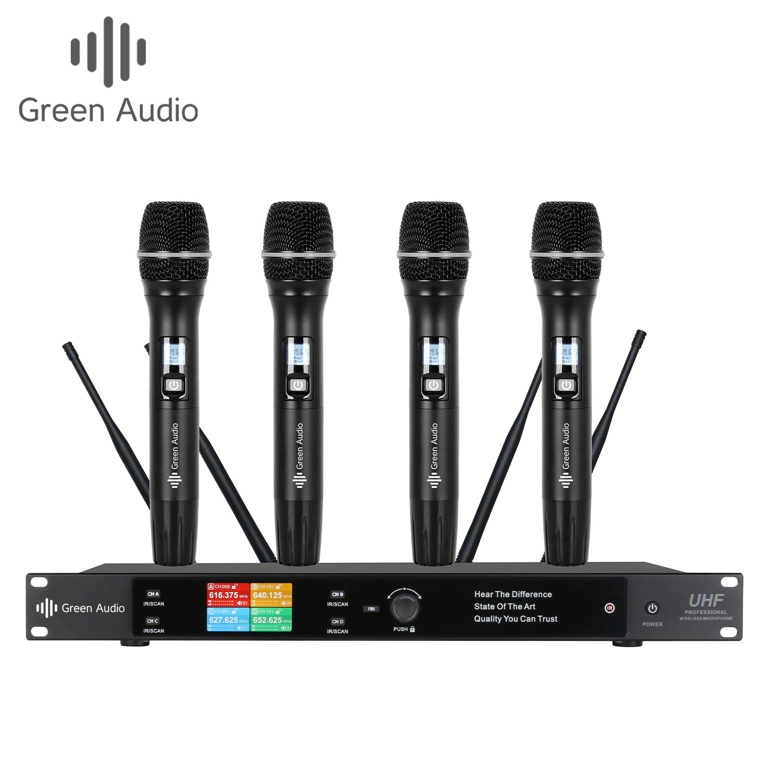 GAW-M46 Professional UHF mic one-to-four 4 channel wireless microphone System suitable for conference karaoke church stage