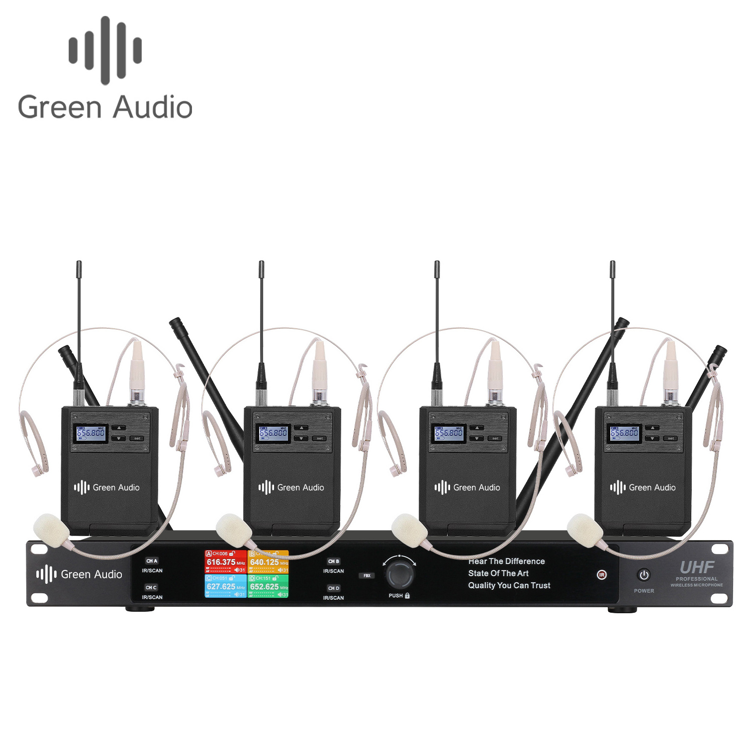 GAW-M46 Professional UHF mic one-to-four 4 channel wireless microphone System suitable for conference karaoke church stage