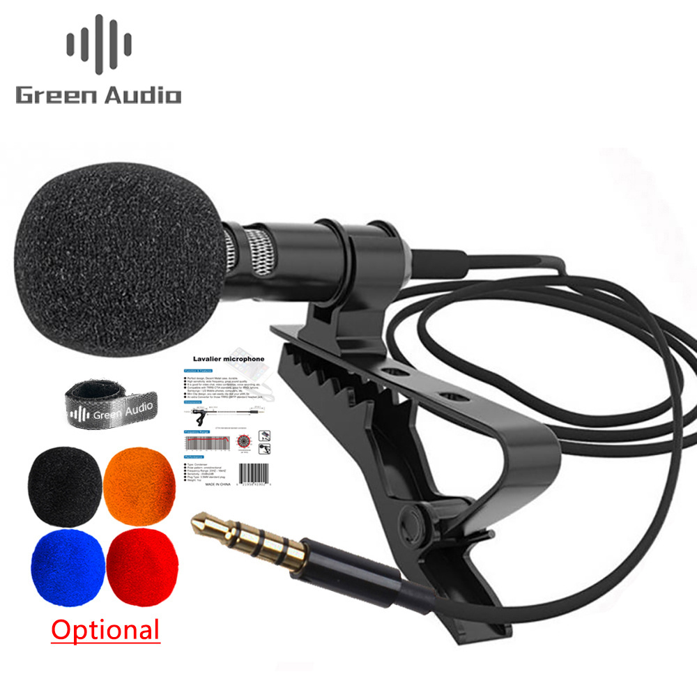 GAM-141S Clip-on Collar clip Microphone 3.5mm Jack Mini Wired Condenser Mic for Smartphones Laptop micro cravate