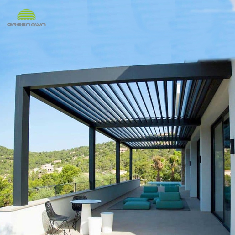 4x3 Motorized Aluminum Sunroof Louvre Roof Garden Waterproof Pergola Carport