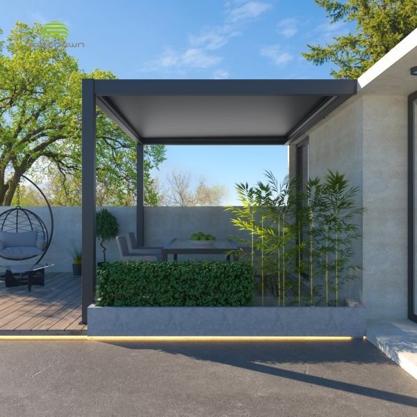 Electric metal louvre roof system garden used aluminum pergola manufacturer for sale