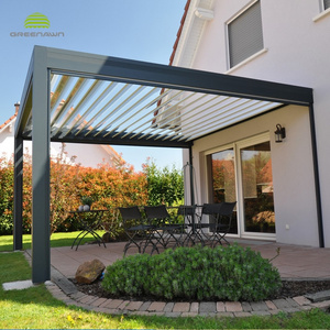 Modern Garden Waterproof Bioclimatic Motorized Gazebo Awning Aluminium Louver Roof Pergola