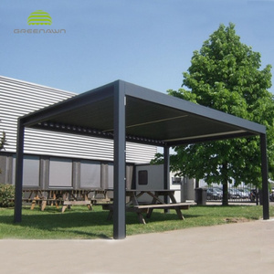 Electric Control Pergola Opening Roof Louver Aluminum Waterproof Gazebos Canopy