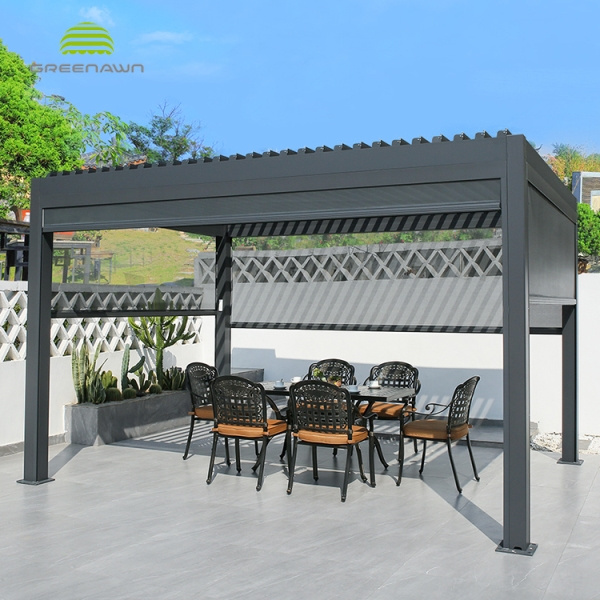 Electric Control Pergola Opening Roof Louver Aluminum Waterproof Gazebos Canopy