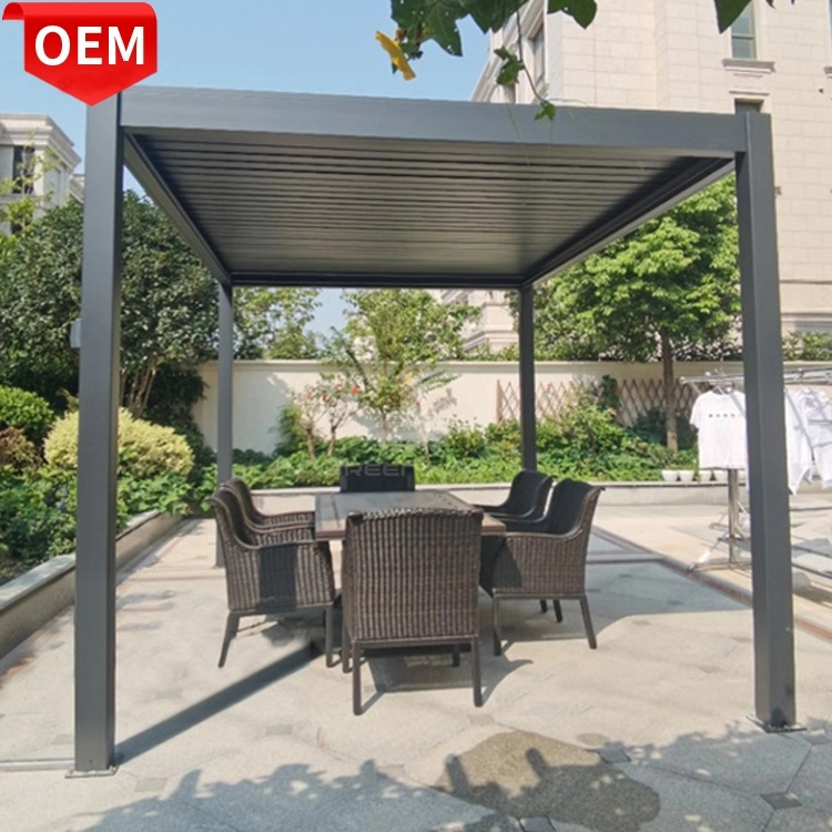 Garden aluminium electric motorized bioclimatica pergola gazebo outdoor