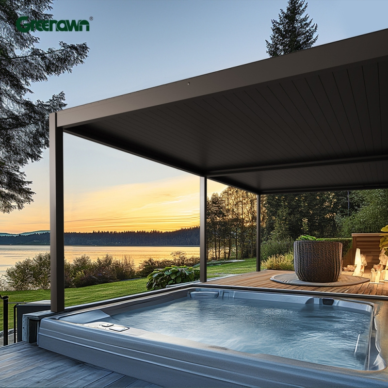 Pergola Opening Roof Louver Pergolas De Madera Aluminium Retractable Motorized Waterproof Bioclimatic Garden Pergola