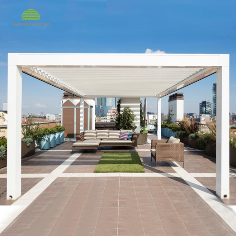 4x3 Motorized Aluminum Sunroof Louvre Roof Garden Waterproof Pergola Carport