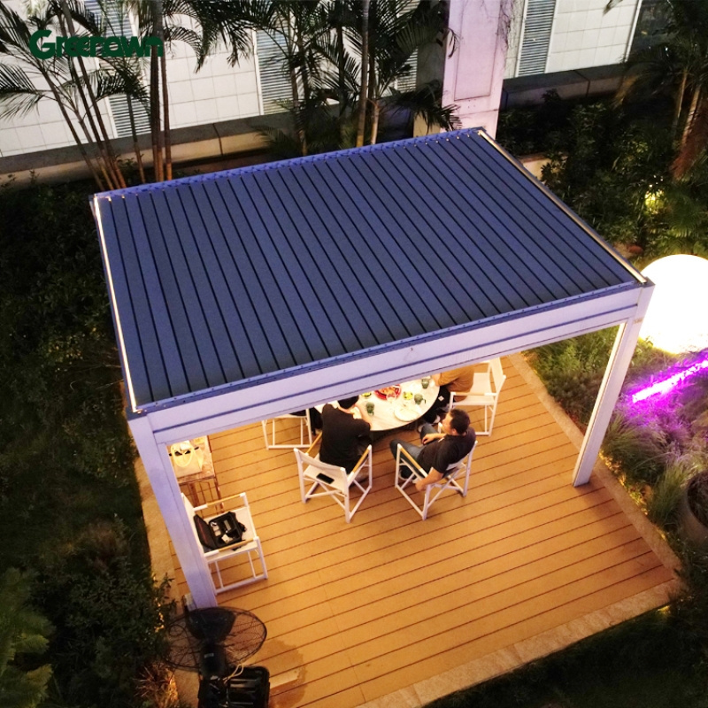 12x20 pergola aluminum motorized customized waterproof Outdoor electric louvered roof aluminum Pergola