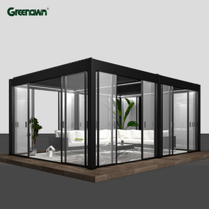 Environmental Friendly Waterproof Louver Garden Bioclimatic Aluminum Pergola Roof Sunroom