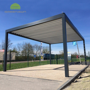 Modern Outdoor Waterproof Electric Louver Roof Aluminium Bioclimatique Pavilion Pergola Greenhouse