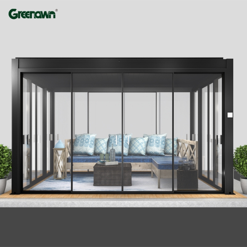 Aluminum Waterproof Louver Gazebo Outdoor Bioclimatic Awning Louvre System Roof Pergola Sunroom