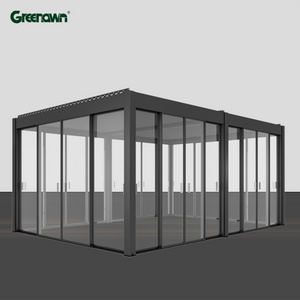 Modern Aluminium Waterproof Metal Garden Pergola Sunroom Roof Gazebo Manufacturers