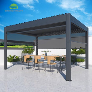 Outdoor Garden Aluminum Motorized Bioclimatic Pergola Aluminium Louver Pergola