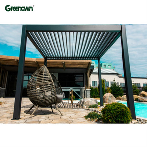 Luxury Pergola Aluminio 4X3 Louvre Roof Hotel Garden Furniture Shade Cover Patio Waterproof Gazebo