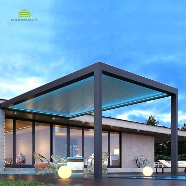 Modern design bio-climatic pergola motorized terrace roof waterproof aluminium Outdoor Furniture