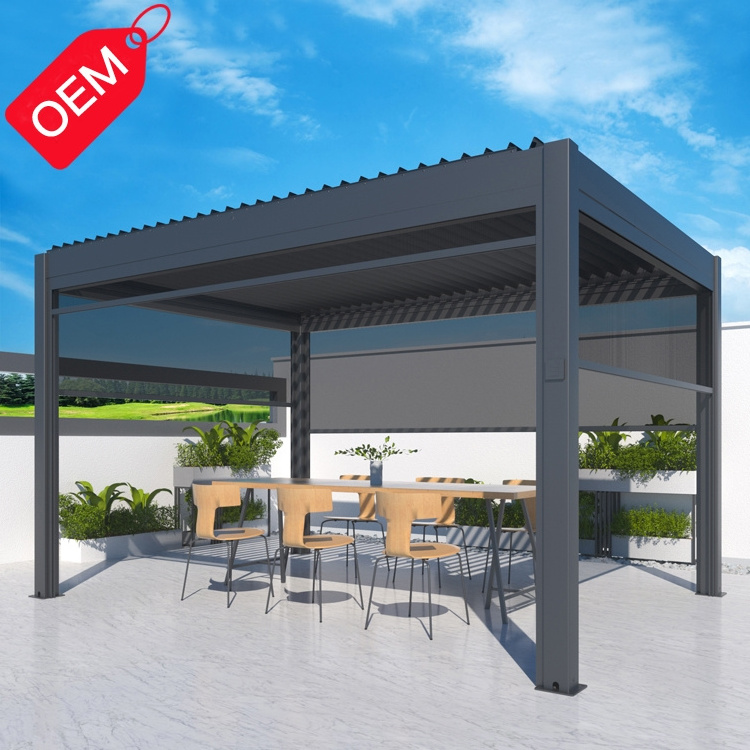 Customized Sustainable ECO FRIENDLY waterproof Outdoor Automatic Aluminum Waterproof Pergola Used Pergola For Sale