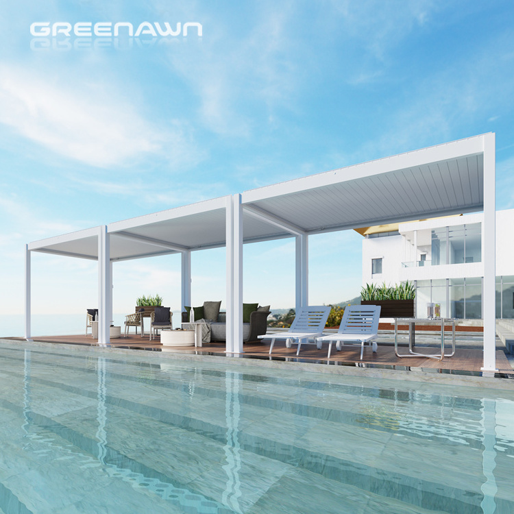 Greenawn Modern Outdoor Waterproof Louvered Aluminum Gazebo Pergola