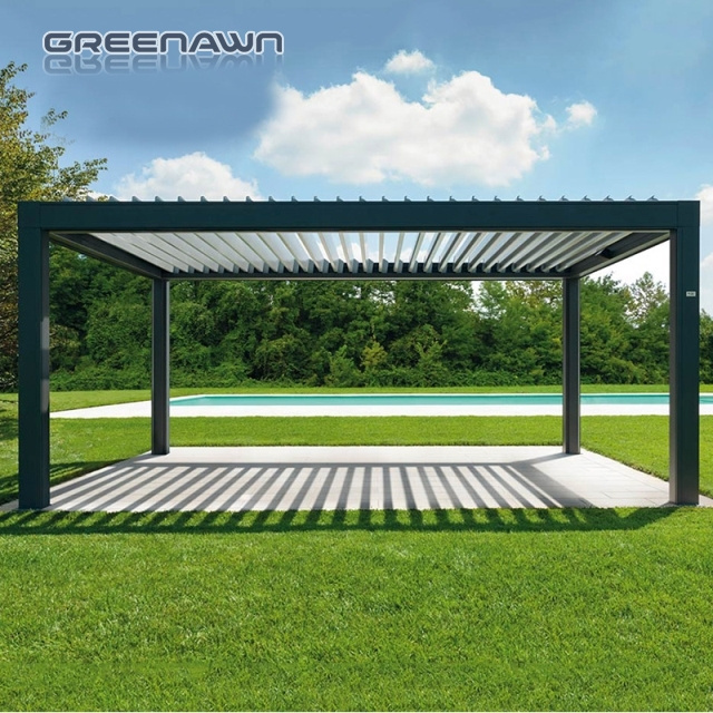 Motorized Waterproof Outdoor Gazebo Louvre Roof Patio Aluminium Pergola Roof System