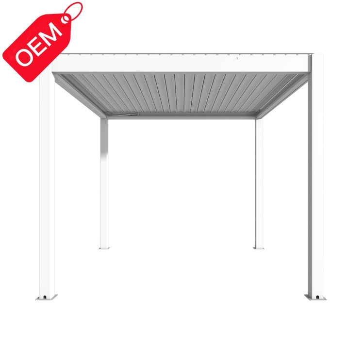 OEM Service Electric Louvered Roof System Balcony Outdoor Gazebo Motorized Bioclimatic Pergola aluminium frame patio pergola