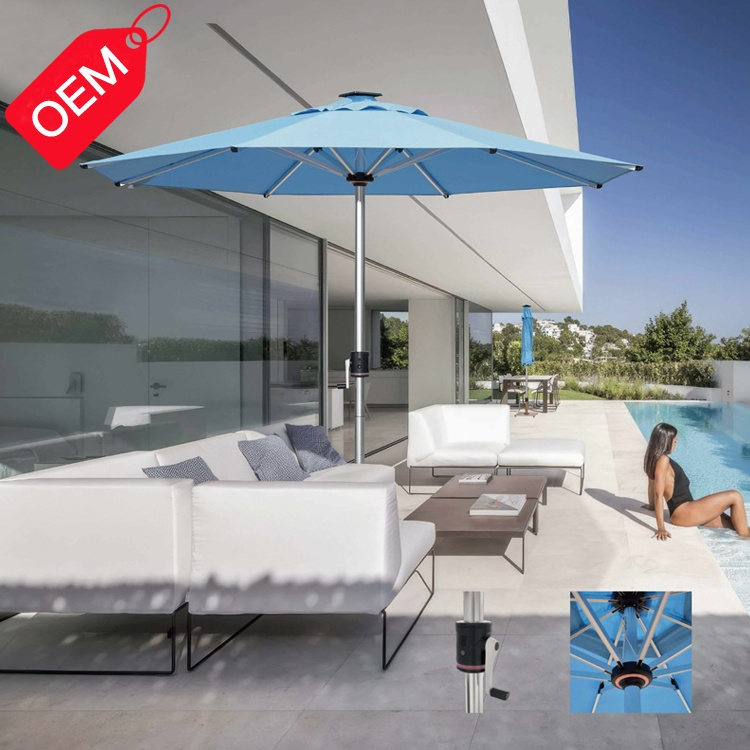 2024 Chinese Outdoor Leisure Patio Sun Cantilever Pool Umbrellas Garden Outdoor Roman Umbrella with logo