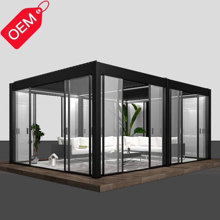 3X3m 3X4m 4X4m 6X4m Modern Outdoor Aluminum Louvre Pergola prefab houses modern luxury villa ready to ship