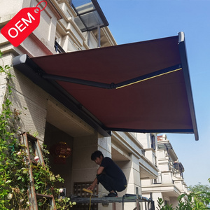 4M 5M 6M Full Cassette Electric Folding Arm Patio Awning Outdoor Aluminum Motorized Retractable Awning