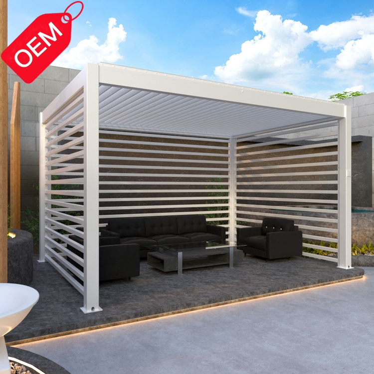 5x3 5x4 5x5 6x6m  5*3 5*4 5*5 6*6m Waterproof aluminum patio deck outdoor motorized metal louvered roof pergola kits