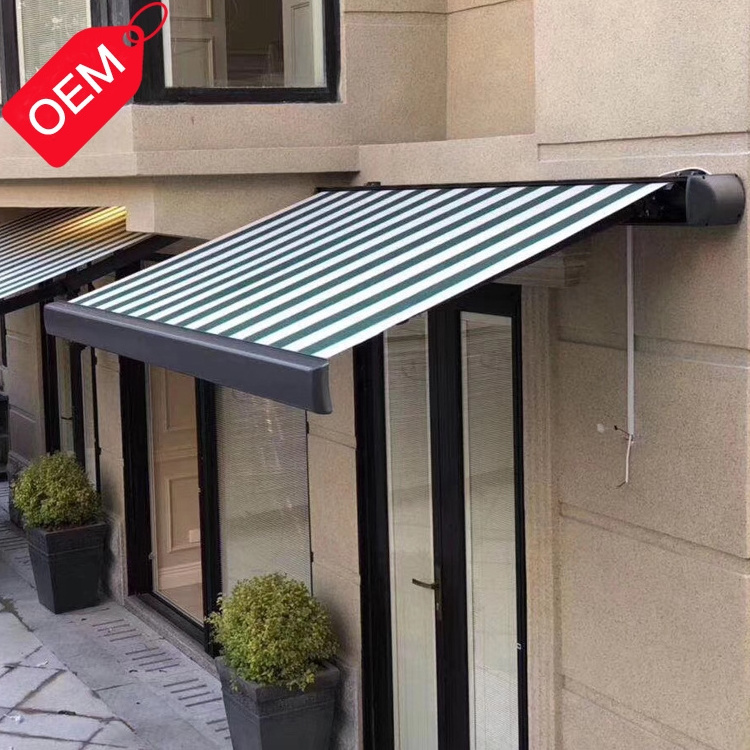 4M 5M 6M Full Cassette Electric Folding Arm Patio Awning Outdoor Aluminum Motorized Retractable Awning