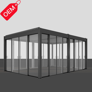 3x3 3x4 4x4 6x4m  Outdoor Bioclimatic Aluminum Louvered Pergola villa cheap prefab modular house other prefab houses