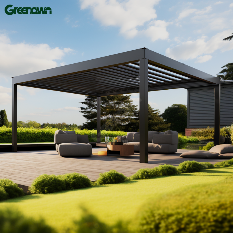 Custom Modern New Design Aluminium Gazebos Pergola With Led Light