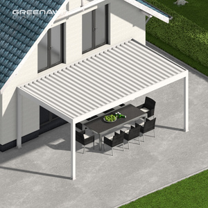 Electric metal louvre roof system garden used aluminum gazebo manufacturer for sale