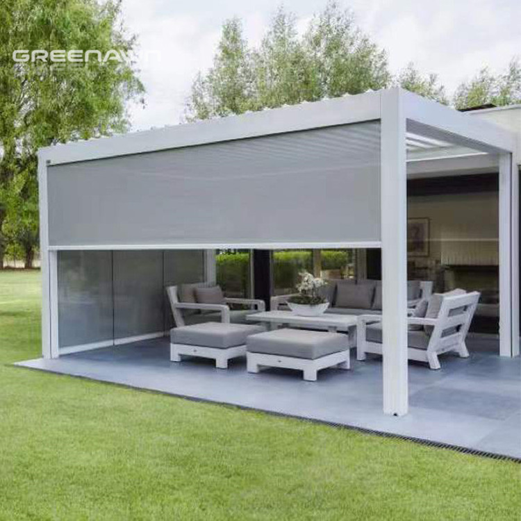 Fully Automatic Terrace Roof OEM Aluminium Pergola Con Sauna Louvered Pergola 10x10