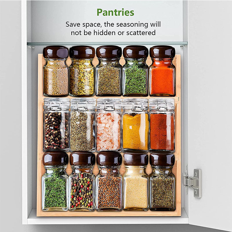 Three layers spice storage rack  organizer cabinet small shelf for countertop spice rack with jars