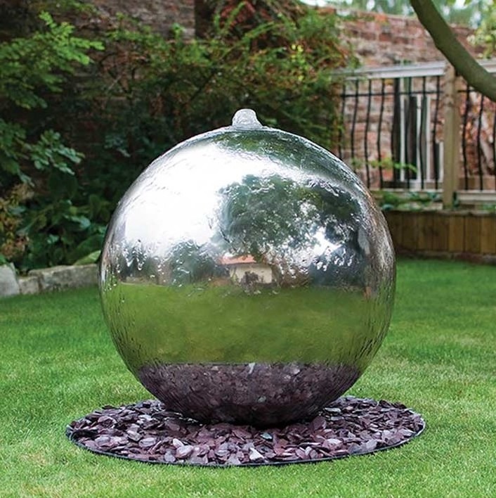 Garden stainless steel decoration ball fountain waterfall outdoor water feature 60mm-2000mm