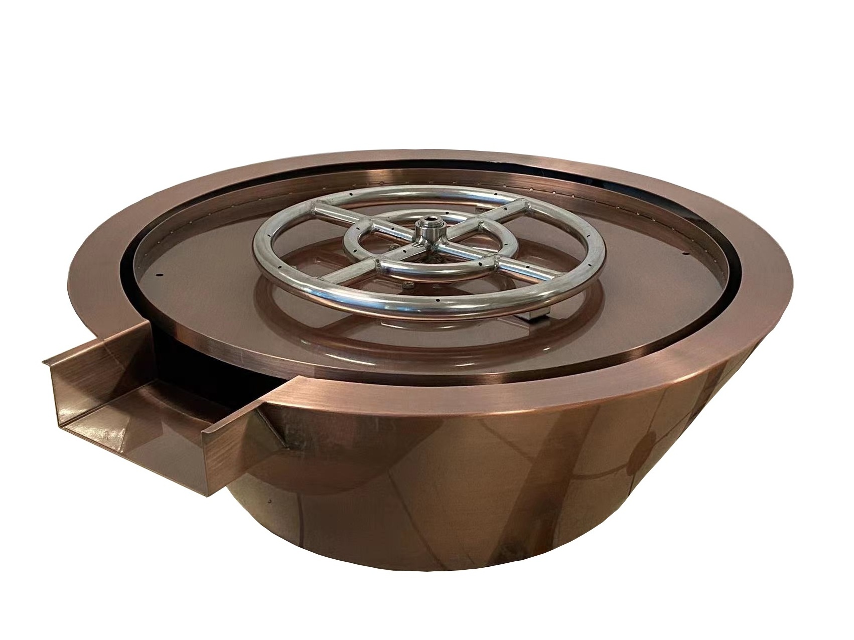 Unique Style Square Outdoor Copper Fire pits copper plating Fire Bowl For Swimming Pool