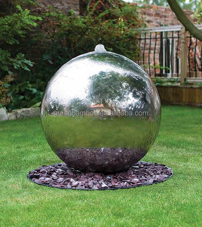 Garden stainless steel sphere fountain outdoor water feature decoration waterfall ball fountain