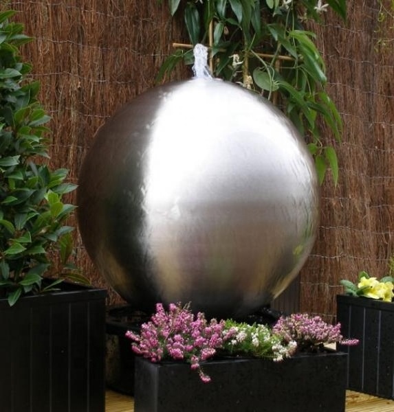 Garden stainless steel decoration ball fountain waterfall outdoor water feature 60mm-2000mm