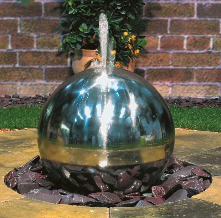 Garden stainless steel decoration ball fountain waterfall outdoor water feature 60mm-2000mm