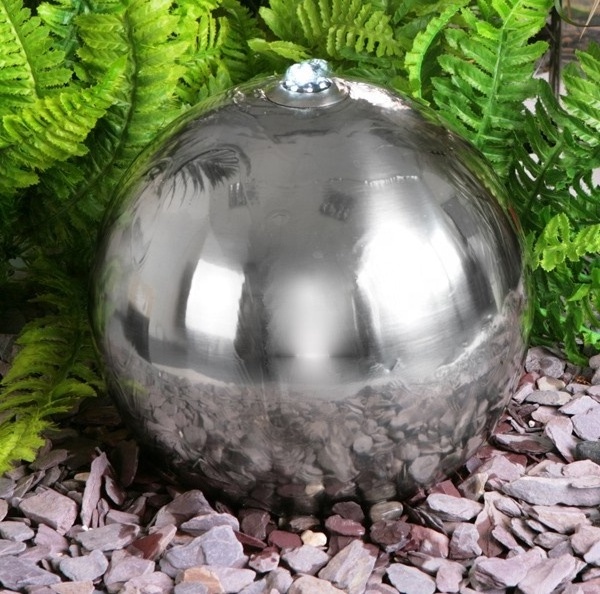 Garden stainless steel sphere fountain outdoor water feature decoration waterfall ball fountain