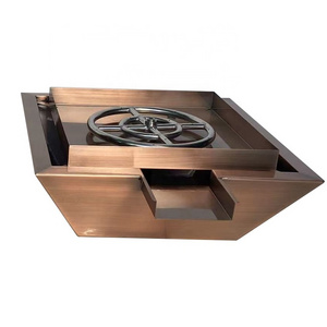 Unique Style Square Outdoor Copper Fire pits copper plating Fire Bowl For Swimming Pool